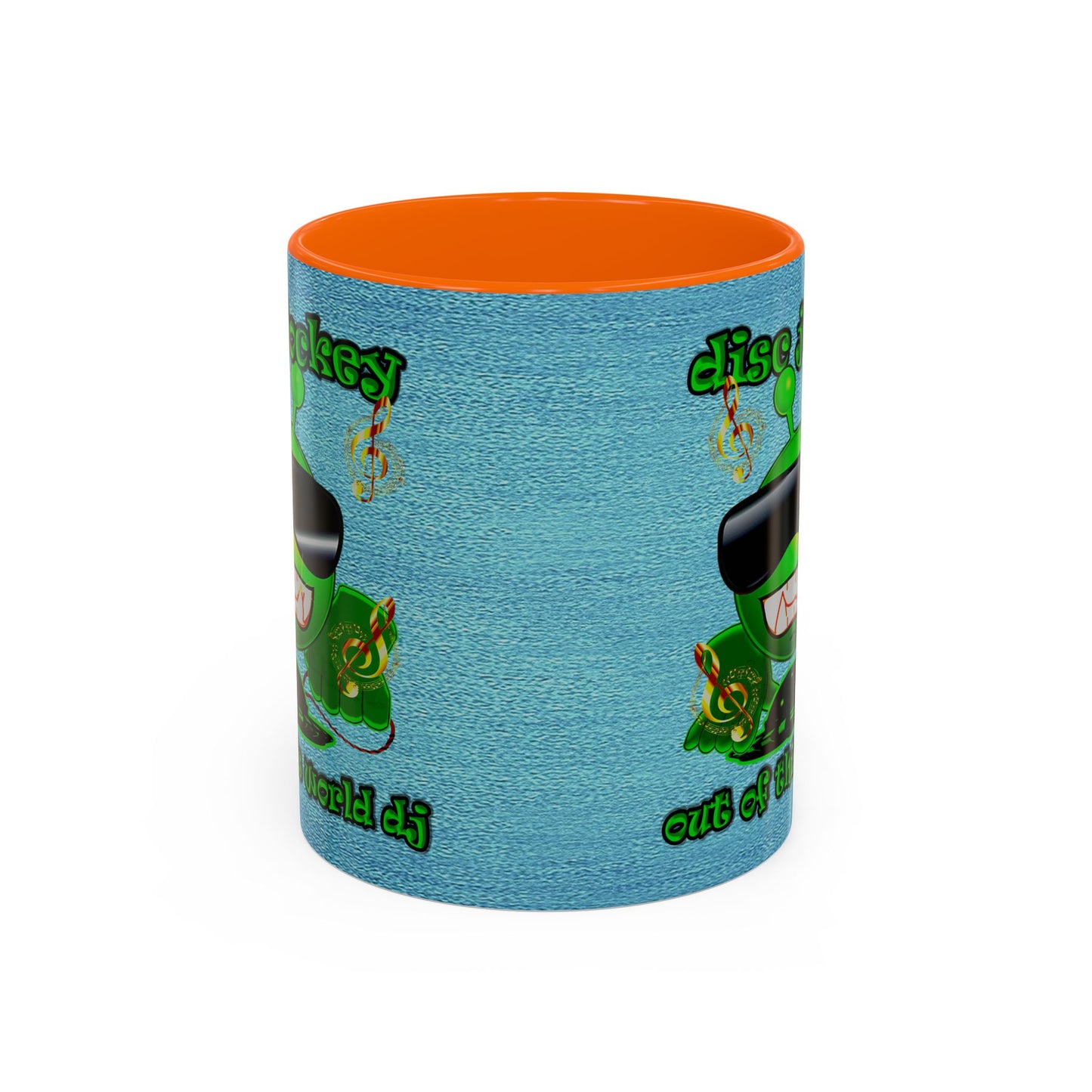 disc jockey - Accent Mug (faded dark blue)