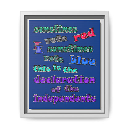 declaration of the independents - framed canvas art (dark blue)