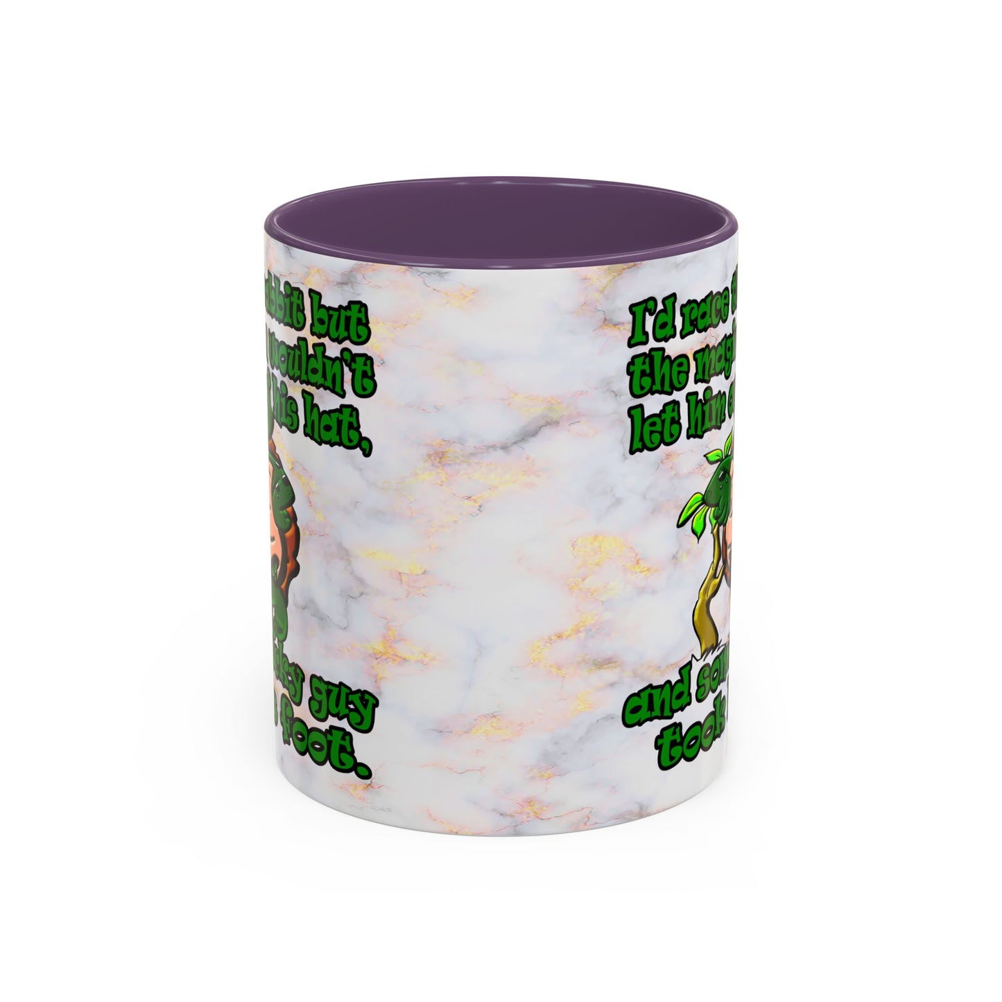turtle race - Accent Mug (white marble)