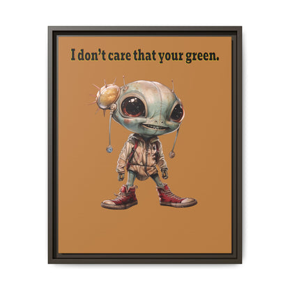 I don't care that your green - framed canvas art (light brown)