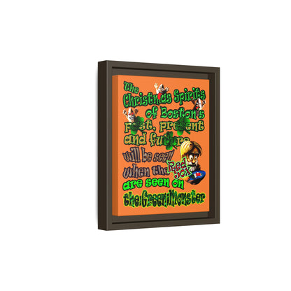christmas spirits of boston - framed canvas art (crusta)