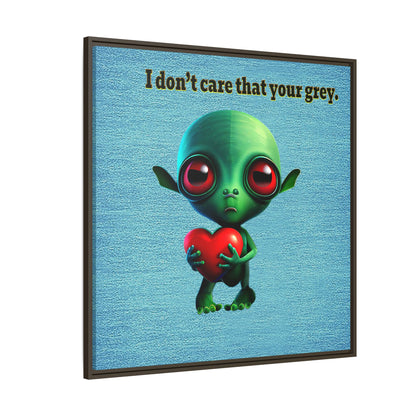 I don't care that your grey - framed canvas art (faded blue)
