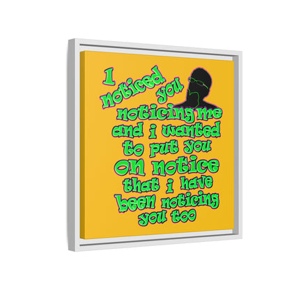 noticed you noticing - framed canvas art (yellow)