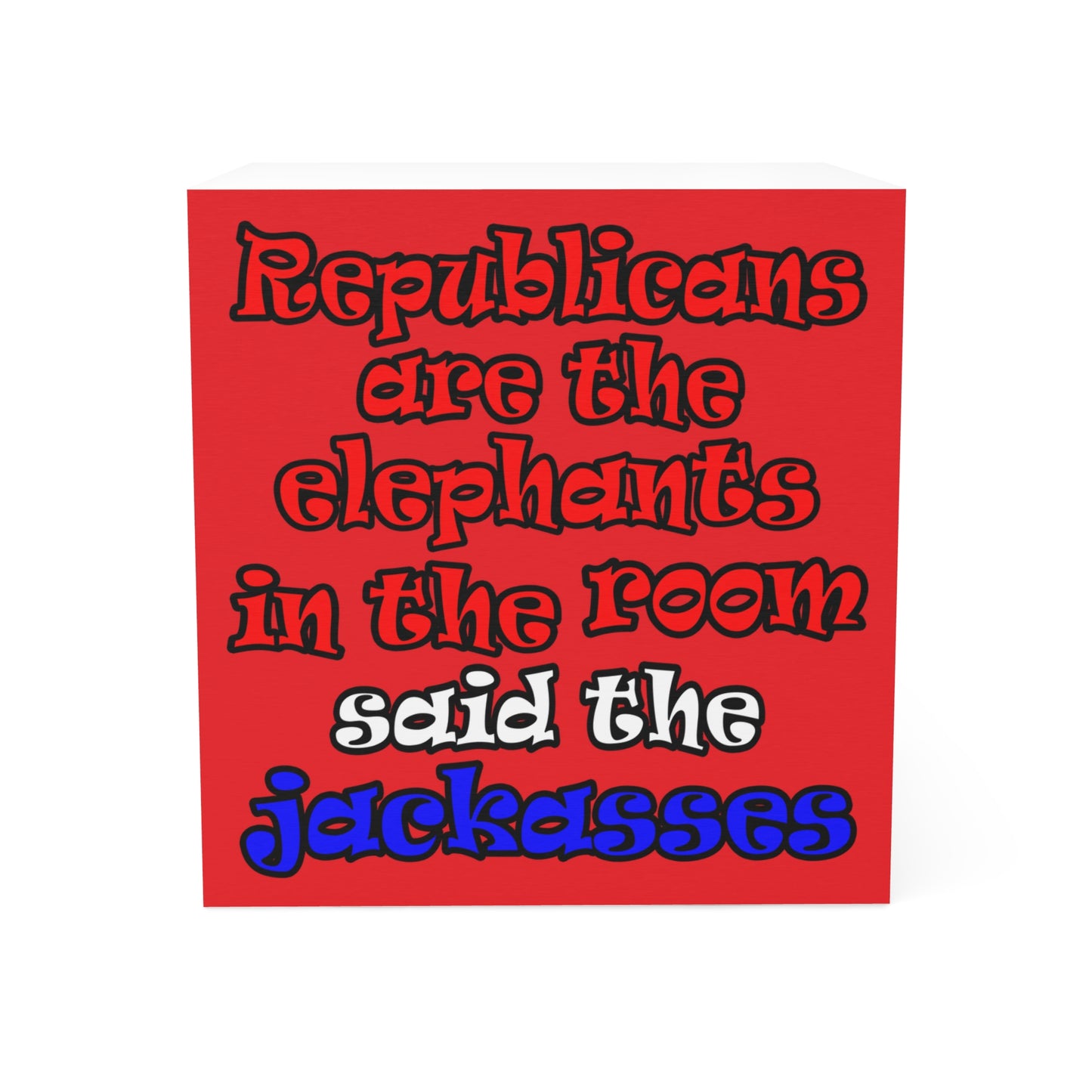 donkeys and elephants - note cube (red)