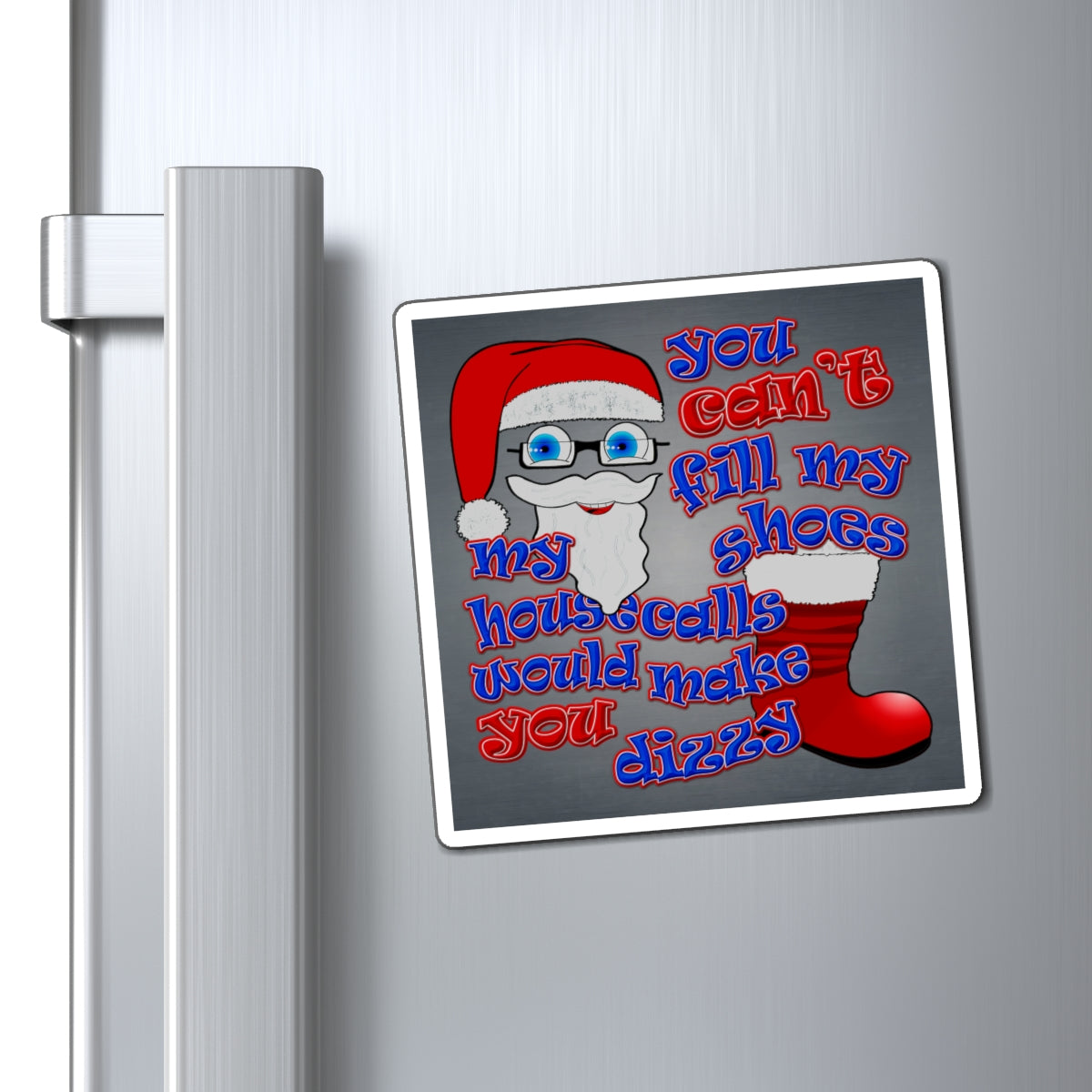 santa's shoes - Magnets - (grey-light grey)