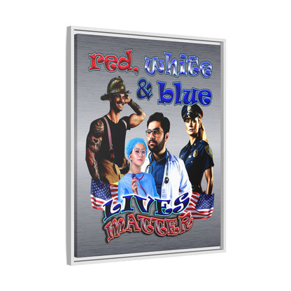 rw&b lives matter - framed canvas art (brushed nickel)
