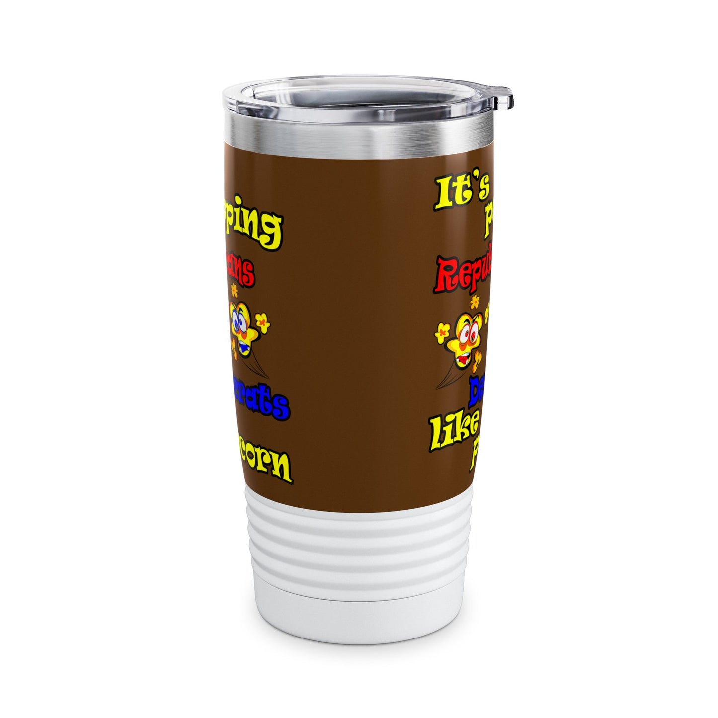 popping like popcorn - Ringneck Tumbler, 20oz (brown)