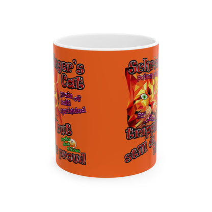 schrodinger's cat - White Mug (orange)