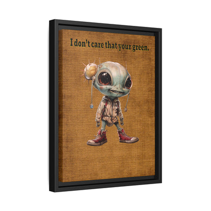 I don't care that your green - framed canvas art (brown papyrus)