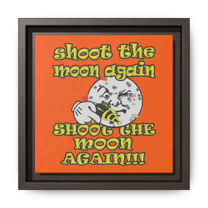 shoot the moon again - framed canvas art (orange)