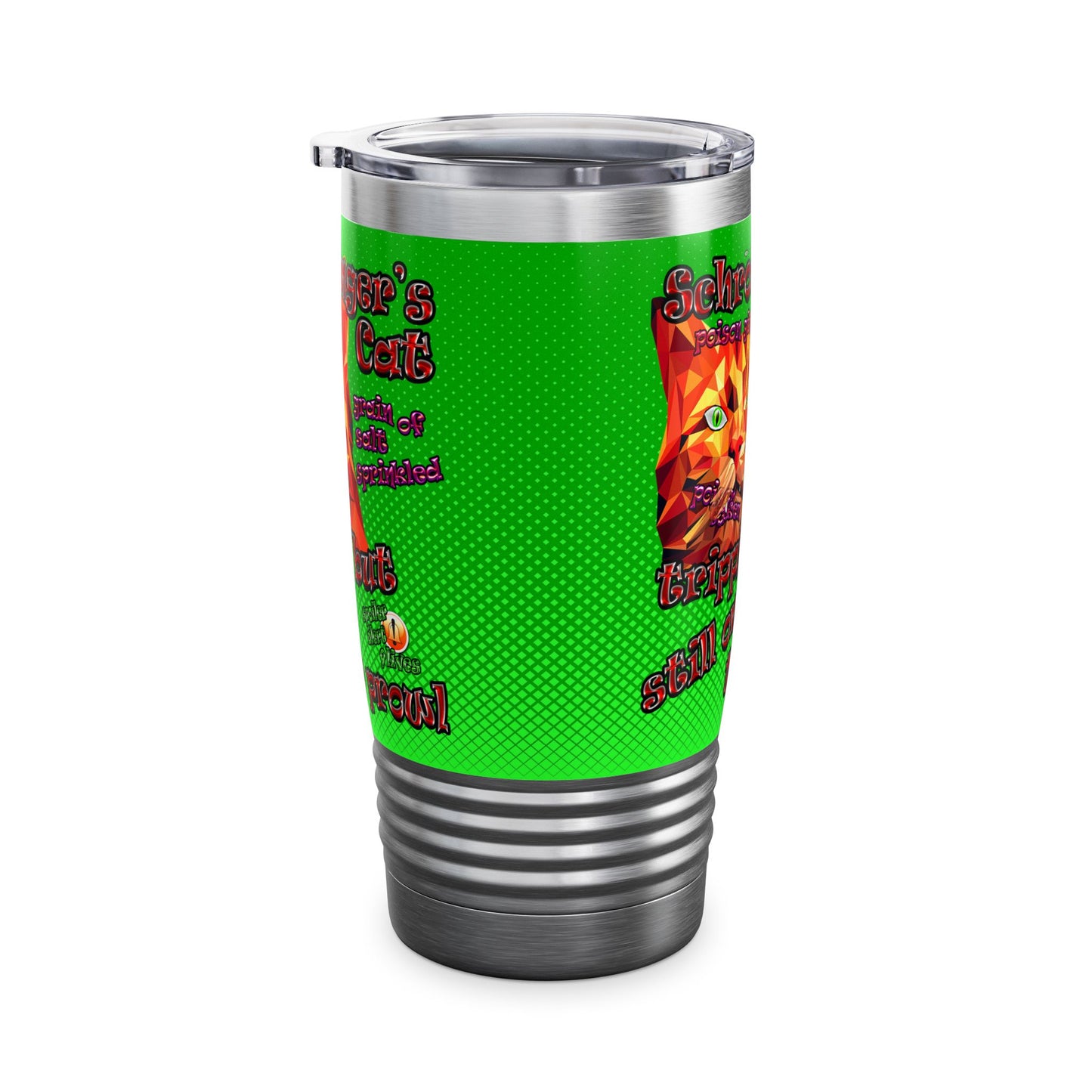 schrodinger's cat - Ringneck Tumbler, 20oz (logo green)