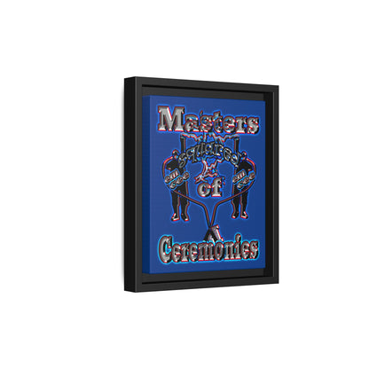 em cee squared - framed canvas art (dark blue)