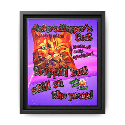 schrodinger's cat - framed canvas art (purple-pink wave)