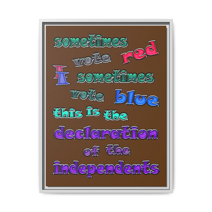 declaration of the independents - framed canvas art (brown)