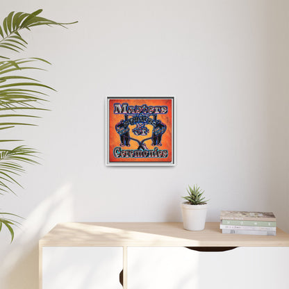 em cee squared - framed canvas art (burnt orange)