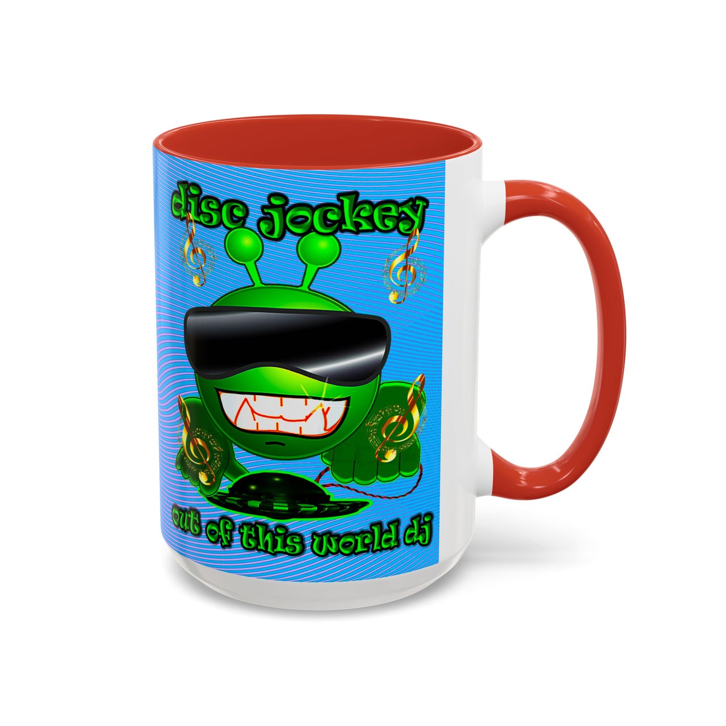 disc jockey - Accent Mug (light blue-purple wave)