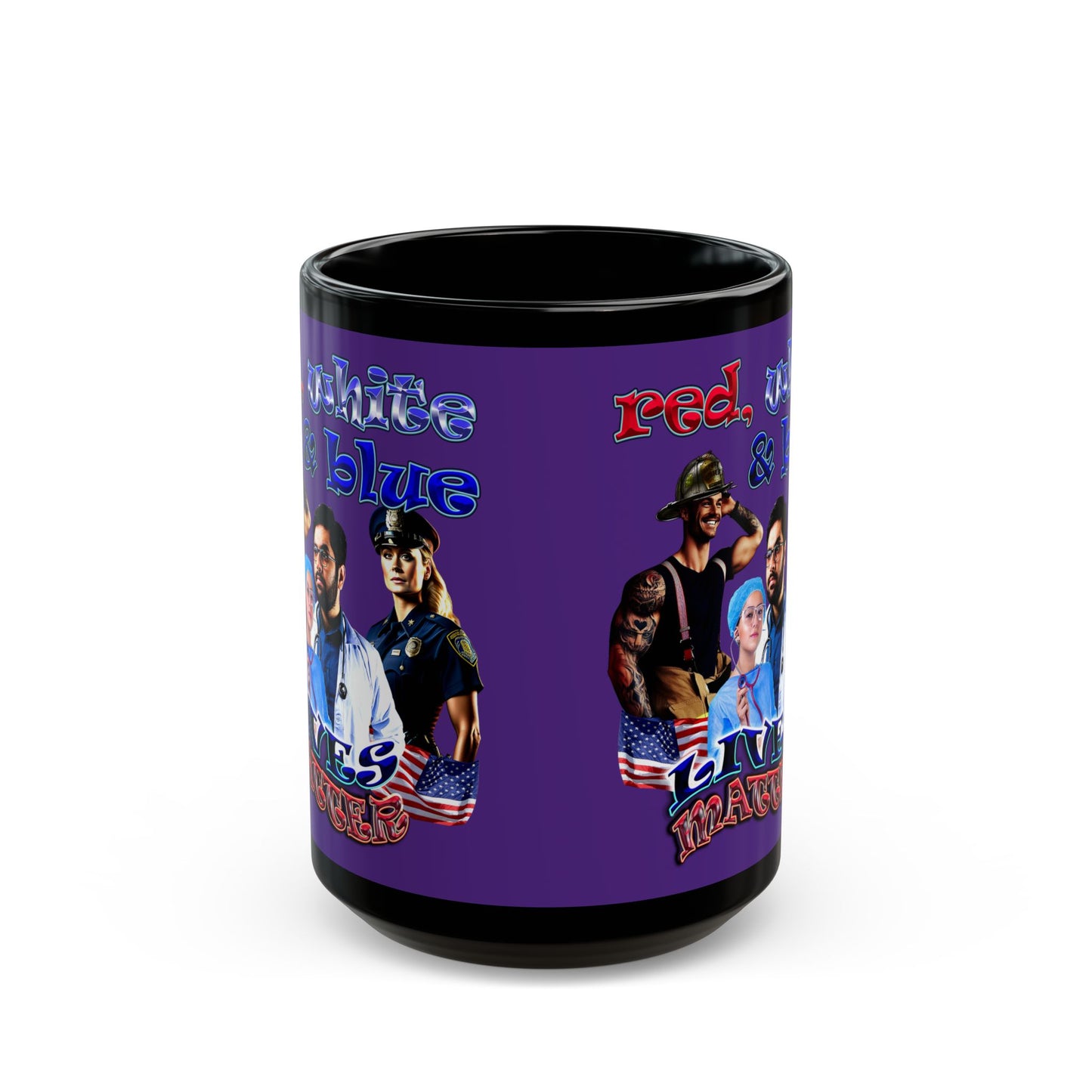 rw&b lives matter - Black Mug (purple)