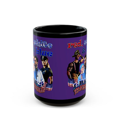 rw&b lives matter - Black Mug (purple)