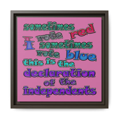 declaration of the independents - framed canvas art (light pink)