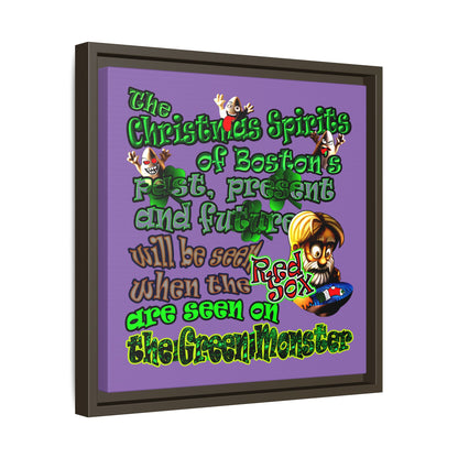 christmas spirits of boston - framed canvas art (light purple)
