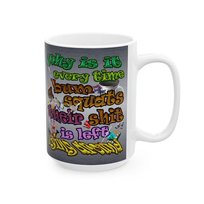 the bum's shit - White Mug (brushed nickel)