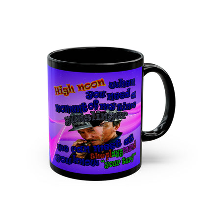 high noon - Black Mug (purple-pink wave)
