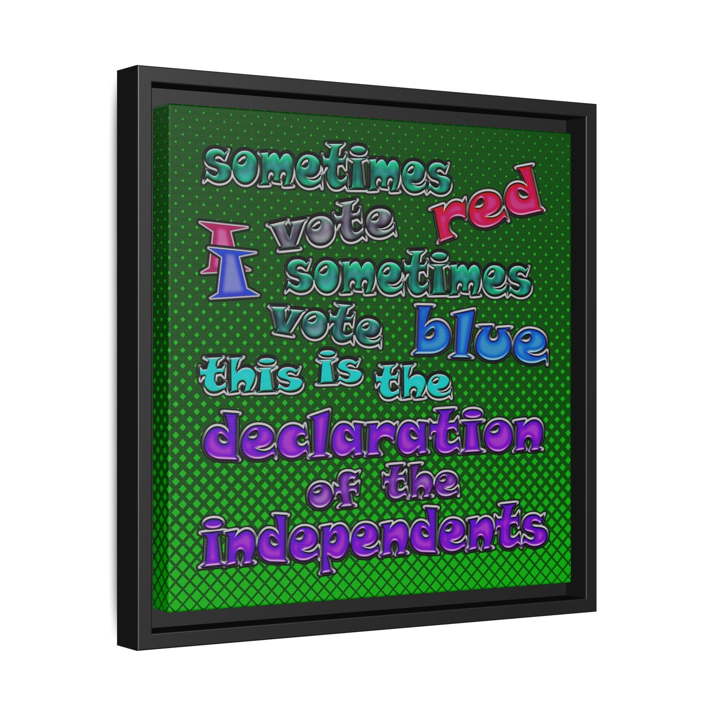 declaration of the independents - framed canvas art (logo green)