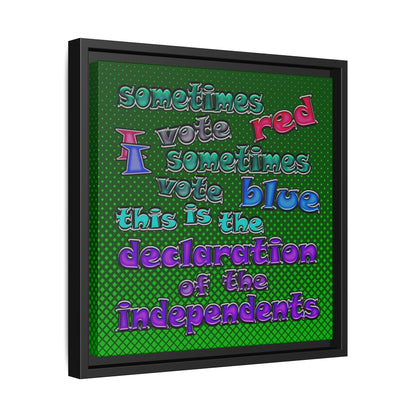 declaration of the independents - framed canvas art (logo green)