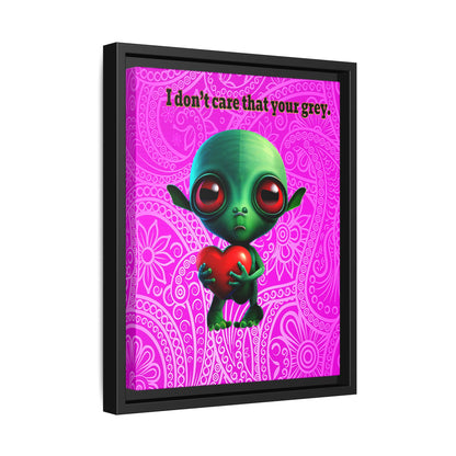 I don't care that your grey - framed canvas art (pink swirl)