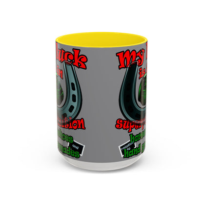 my luck - Accent Mug (grey)
