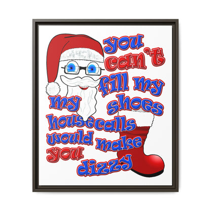 santa's shoes - framed canvas art (white)