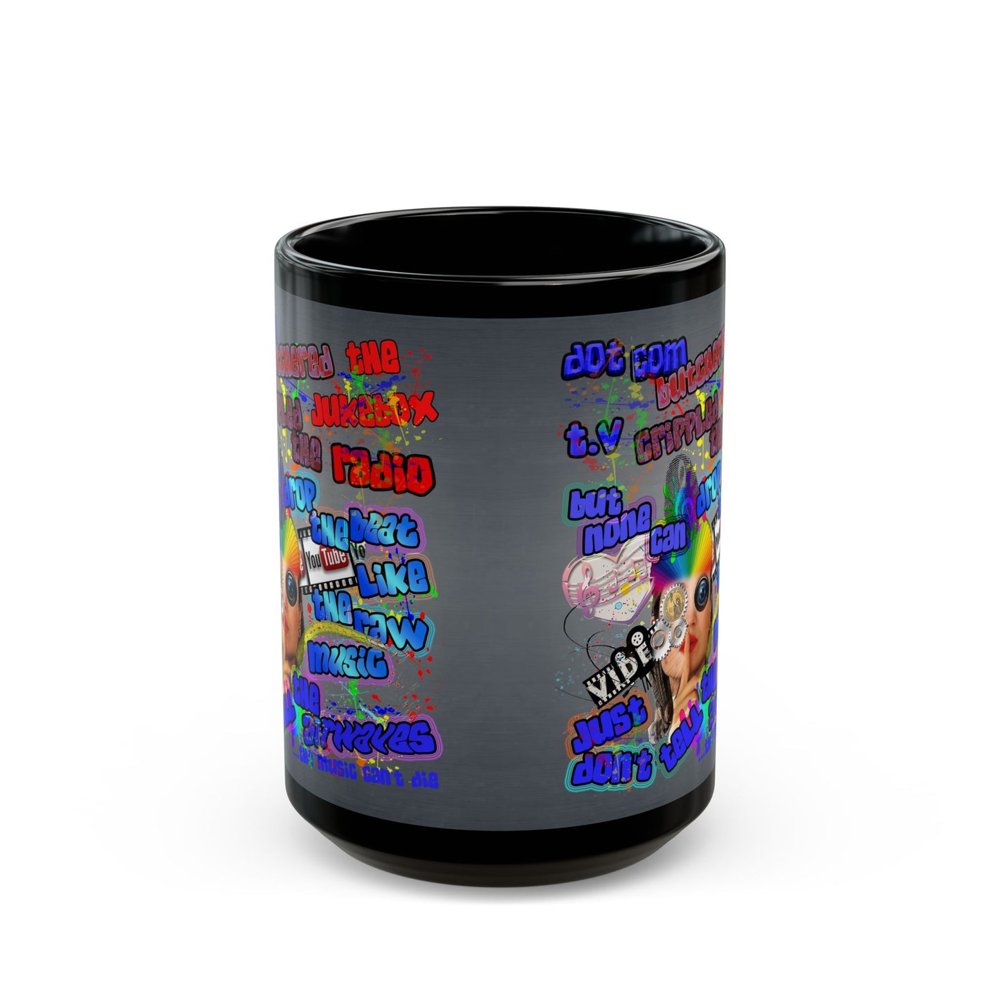 drop the beat - Black Mug (grey-light grey)