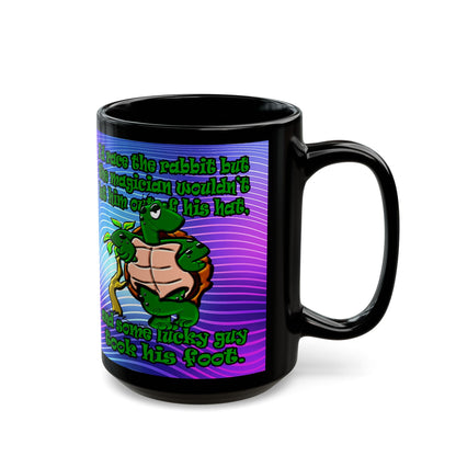 turtle race - Black Mug (purple wave)