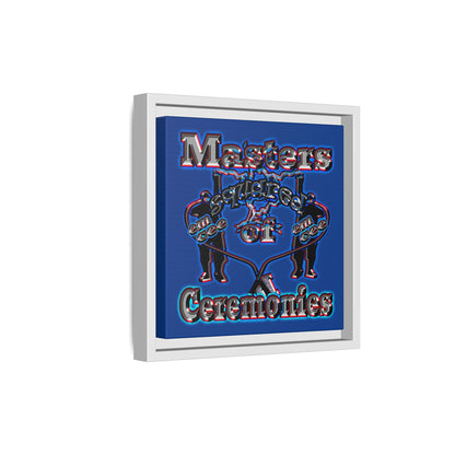 em cee squared - framed canvas art (dark blue)