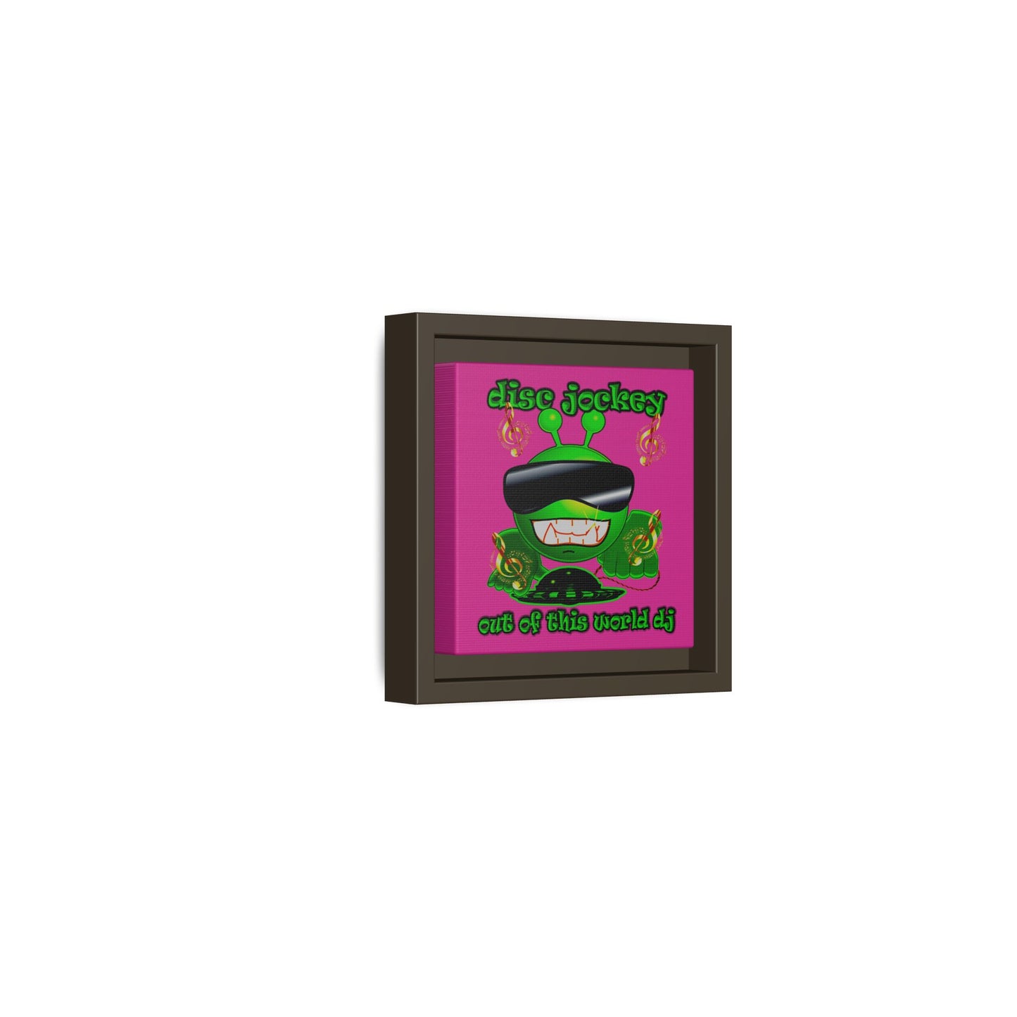 disc jockey - framed canvas art (pink)