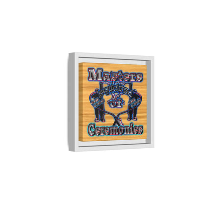 em cee squared - framed canvas art (butterscotch wood finish)