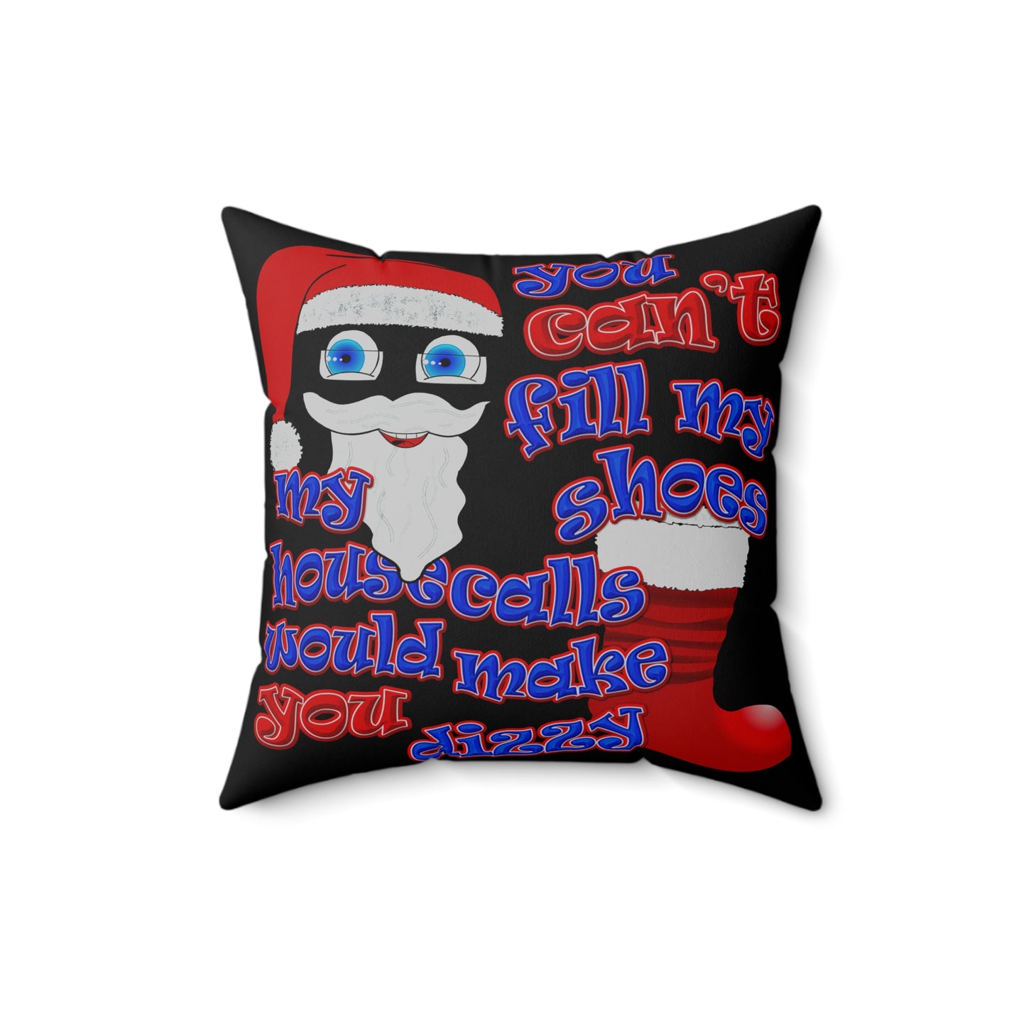 santa's shoes - Spun Polyester Square Pillow - (black)