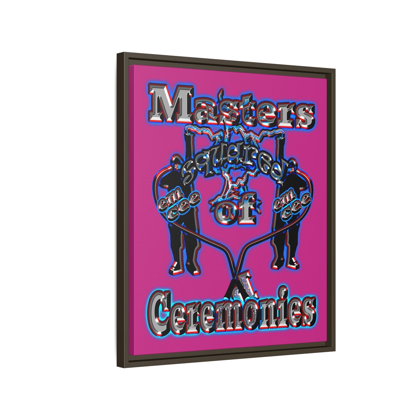 em cee squared - framed canvas art (pink)
