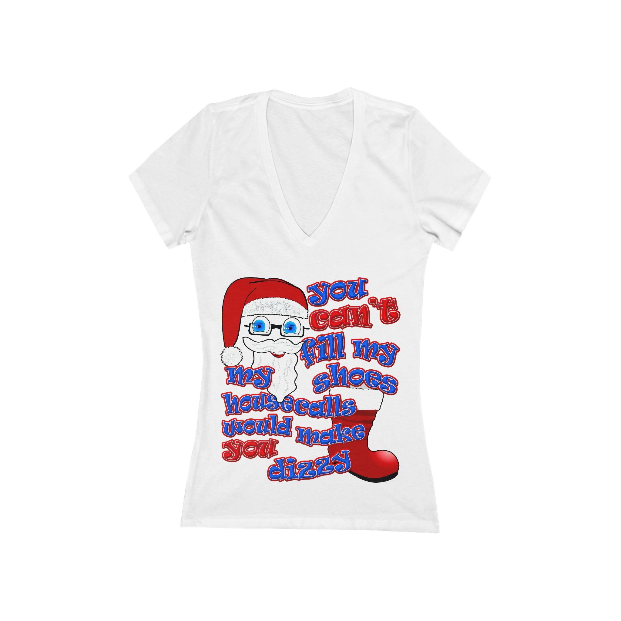 santa's shoes - Women's Jersey Short Sleeve Deep V-Neck Tee