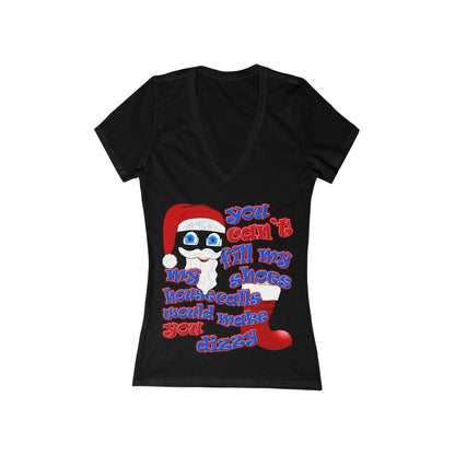santa's shoes - Women's Jersey Short Sleeve Deep V-Neck Tee