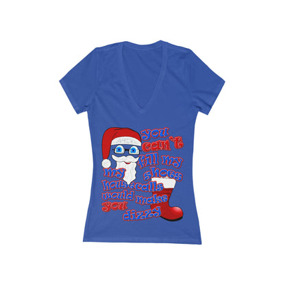 santa's shoes - Women's Jersey Short Sleeve Deep V-Neck Tee
