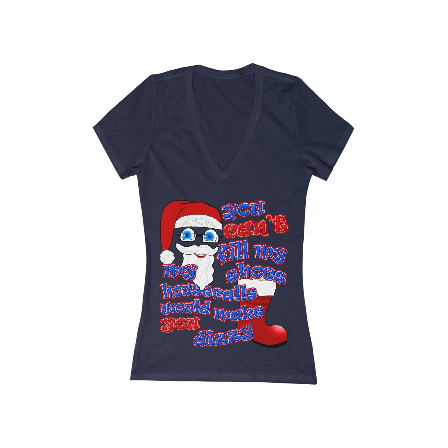santa's shoes - Women's Jersey Short Sleeve Deep V-Neck Tee
