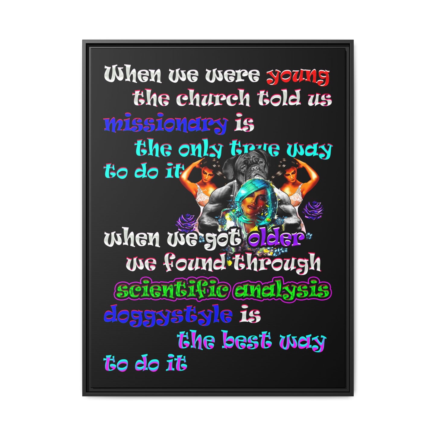 doggystyle - framed canvas art (black)