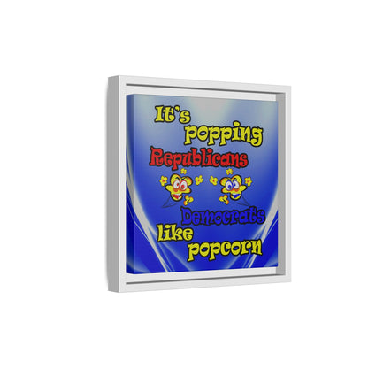 popping like popcorn - framed canvas art (blue-white wave)