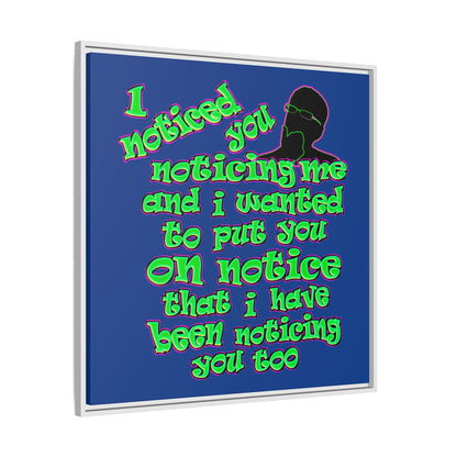 noticed you noticing - framed canvas art (dark blue)