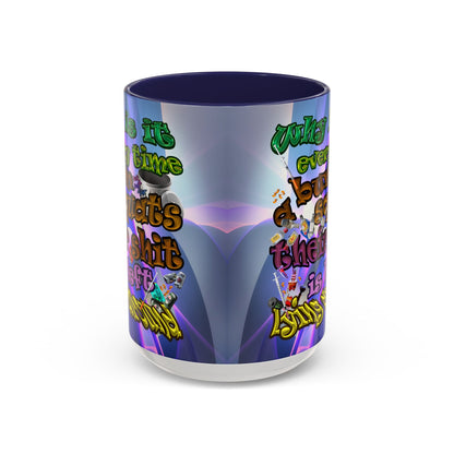 the bum's shit - Accent Mug (grey-pink wave)
