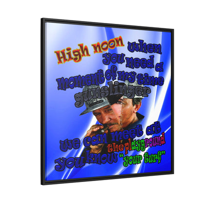 high noon - framed canvas art (blue-white wave)