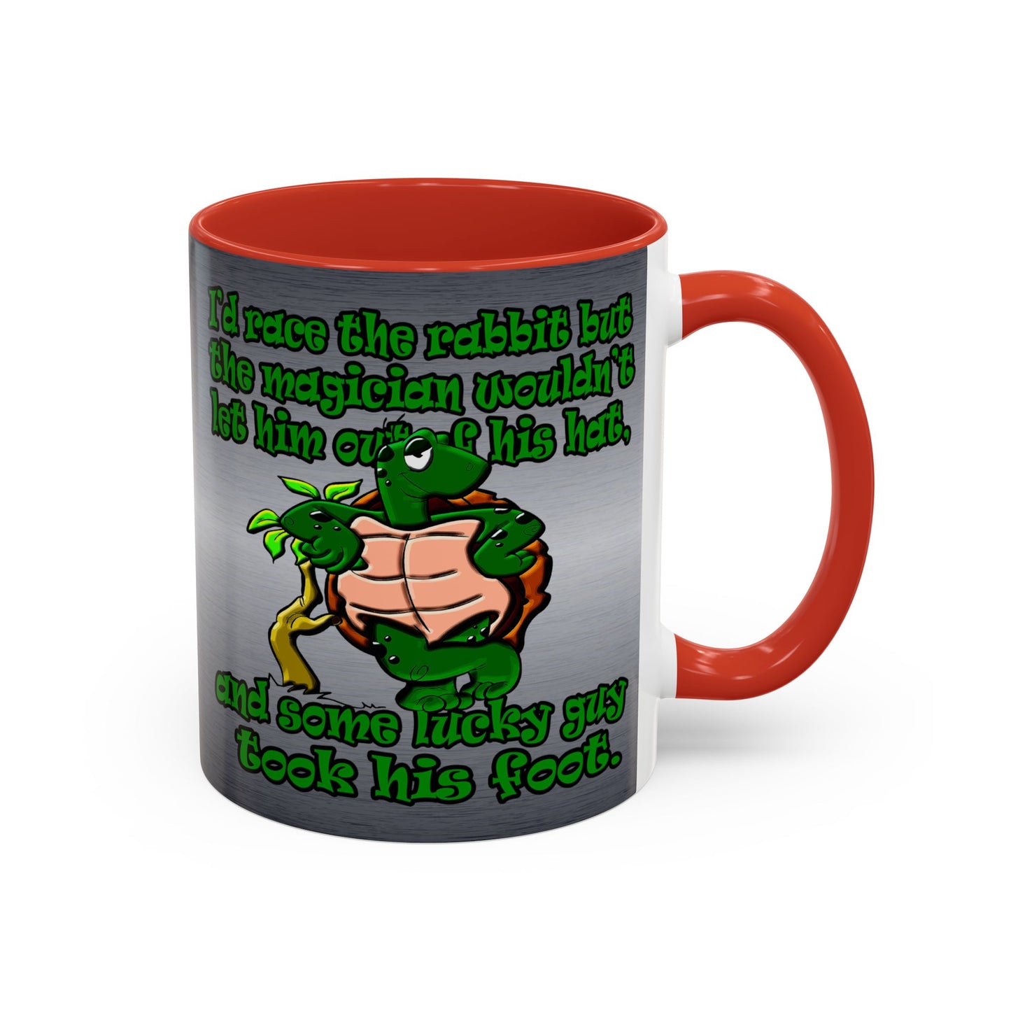 turtle race - Accent Mug (brushed nickel)