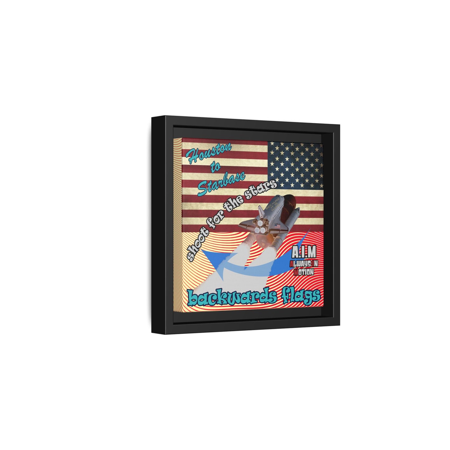shoot for the stars - framed canvas art (yellow-orange wave)