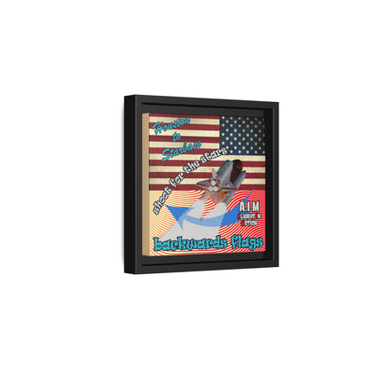 shoot for the stars - framed canvas art (yellow-orange wave)